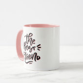 Pink & Black Hand Lettré La Meilleure Mug Ami (Devant gauche)