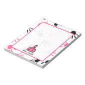 Pink & Black Handprints Teacher Bloc-notes (Tourné)