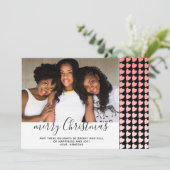 Pink Black Heart Joyeux Carte photo de Noël (Debout devant)