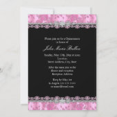 Pink & Black Lace Photo Quinceanera Invitation (Dos)