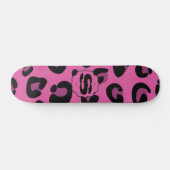 Pink Black Leopard Cheetah Old School Skateboard (Horz)
