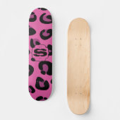 Pink Black Leopard Cheetah Old School Skateboard (Recto)