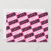 Pink & Black Modern Graduation Photo Invitation (Dos)