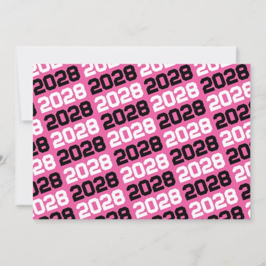 Pink & Black Modern Graduation Photo Invitation (Dos)