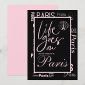 Pink & black paris eux faire-part (Devant / Derrière)