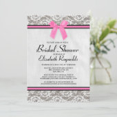 Pink Black Pays dentelle nuptiale Invitations de d (Debout devant)