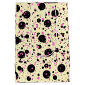 Pink & Black Polka Dot Glam Pattern Medium Cadeauzakje (Achterkant)