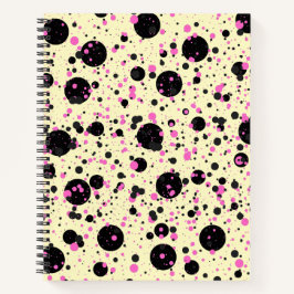 Pink & Black Polka Dot Glam Pattern Notitieboek