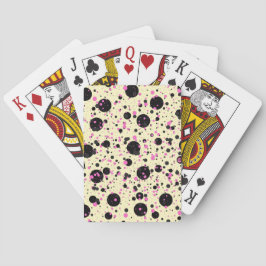 Pink & Black Polka Dot Glam Pattern Pokerkaarten