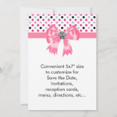 Pink Black Polka Dot Invitation Sjabloon Kaart (Achterkant)