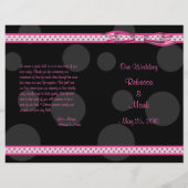 Pink Black Polka Dot Ribbon Bow Weddenschap Progra (Voorkant)