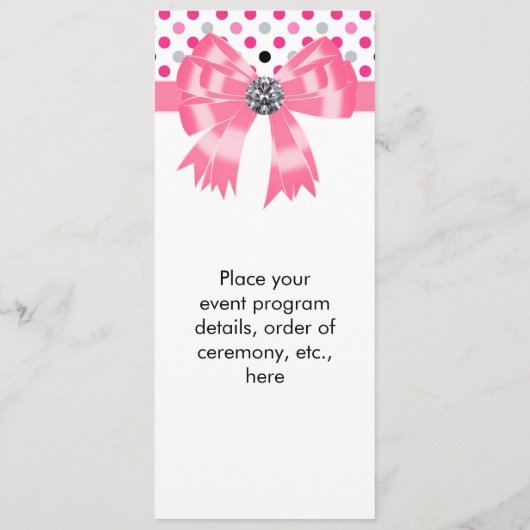 Pink Black Polka Modèle du programme de mariage (Dos)