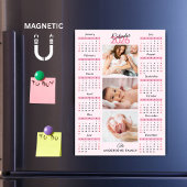 Pink Black Red 2026 Calendar Photo Collage Magnet