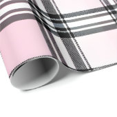 Pink Black  Red Plaid Pattern Cadeaupapier (Rol Hoek)
