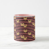Pink & Black Stripes Valentine Mug (Centre)