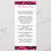 Pink Black White Chandelier Scroll Wedding Program Programma (Achterkant)