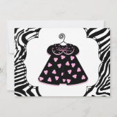 Pink Black Zebra Baby Girl Douche Invitations (Dos)