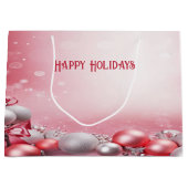 Pink Blanc Balls de Noël Vacances Sac cadeau (Devant)