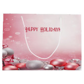 Pink Blanc Balls de Noël Vacances Sac cadeau (Dos)