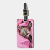 Pink Blankie Baby Siamese Cat Bagagelabel (Voorkant verticaal)