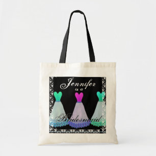 PINK & BLAUWGROEN bridesmaïde jurken-Canvas tas