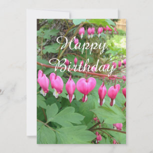 Pink Bleeding Heart Photo Anniversaire Carte Plat