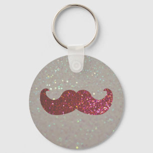 Pink Bling Mustache Sleutelhanger