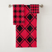 Pink Blob Harlequin Bad Handdoek (Insitu)