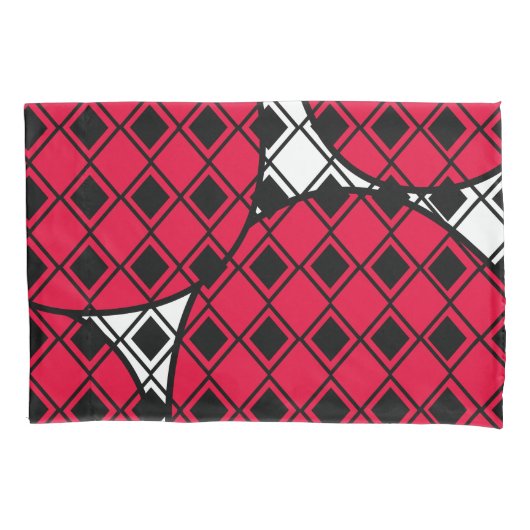 Pink Blob Harlequin Kussensloop (Voorkant)