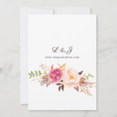 Pink Blooming Blush 2 Floral Faire-part de mariage (Dos)