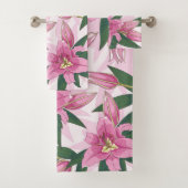 Pink Blooming Lily Bad Handdoek (Insitu)