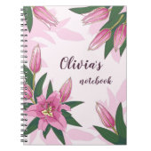Pink Blooming Lily Notitieboek (Voorkant)