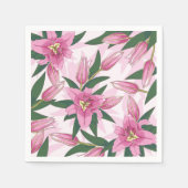 Pink Blooming Lily Servet (Voorkant)