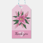 Pink Blooming Lily Sweet Heart Dank je Labels Cadeaulabel (Voorkant)