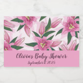 Pink Blooming Lily Voedselcontainer Etiket (Enkel label)