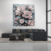 Pink Blooms Floral Art Poster