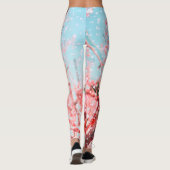 Pink blossom and flying petals (or snow?) leggings (Achterkant)