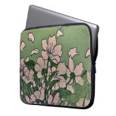 Pink Blossom Cascade Electronics Bag Laptop Sleeve (Voorkant Links)