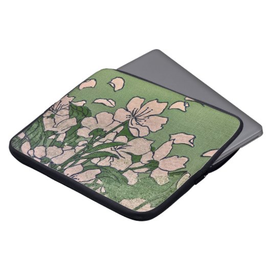 Pink Blossom Cascade Electronics Bag Laptop Sleeve (Voorkant top)