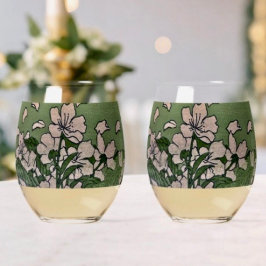 Pink Blossom Cascade  Wijnglas Zonder Voet