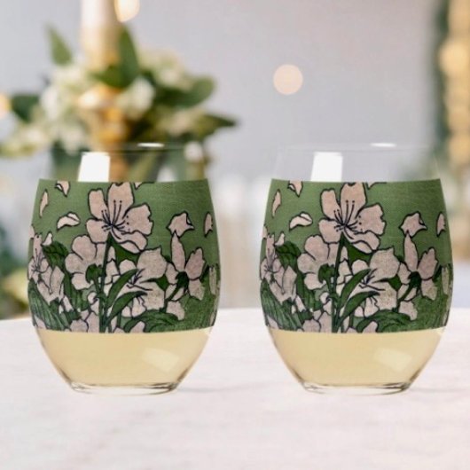 Pink Blossom Cascade  Wijnglas Zonder Voet