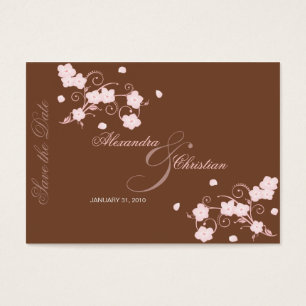 Pink Blossom Enregistrer La Mini-Carte Mariage Dat
