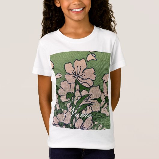 Pink Blossom Green T-shirt (Voorkant)