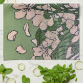 Pink Blossom Green  Theedoek (Gevouwen)