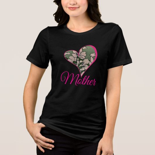 Pink Blossom Green Tri-Blend Shirt (Voorkant)