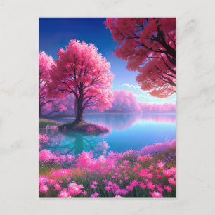 Pink Blossom Haven Briefkaart