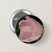 Pink Blossom LOVE Photo Round Badge (Devant & derrière)