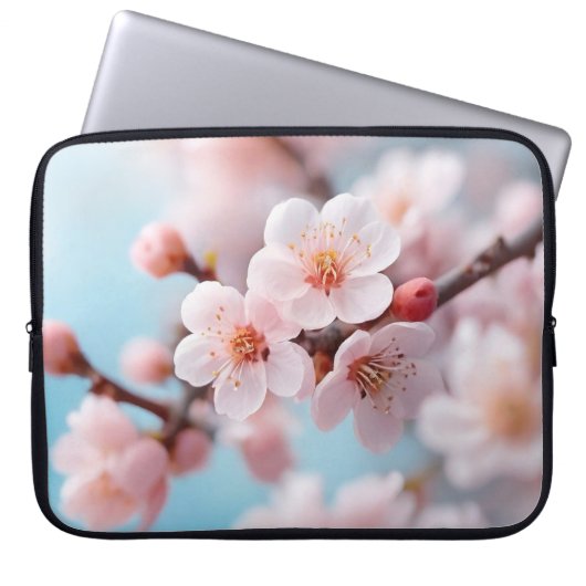 Pink Blossom Magic Electronics Bag Laptop Sleeve (Voorkant)