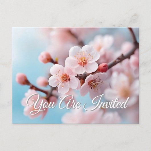 Pink Blossom Magic Uitnodiging Briefkaart (Voorkant)