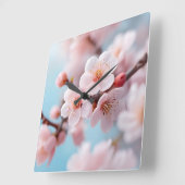 Pink Blossom Magic Vierkante Klok (Hoek)